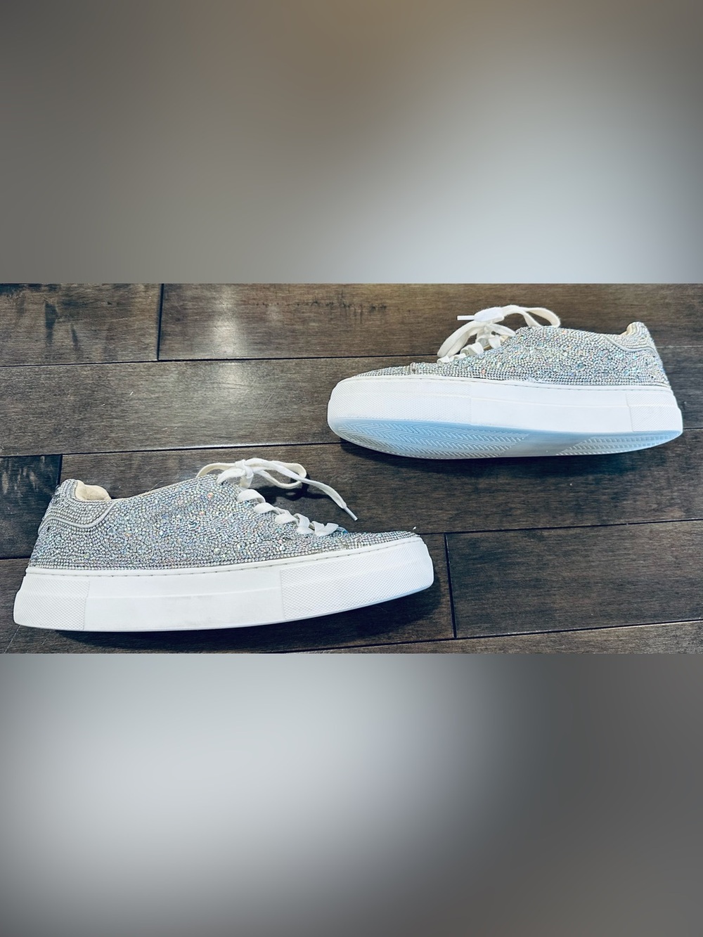 Women’s Sz 10 Rhinestone Sidny Lace-Up Platform Sneakers